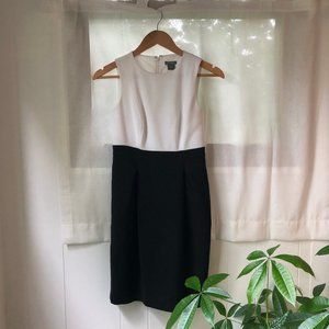 Black and White Colorblock Sheath Dress